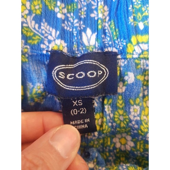 Scoop Womens Skirt Size XS Floral Print Maxi Blue Full Long Gypsy Blue Yellow - Picture 7 of 11